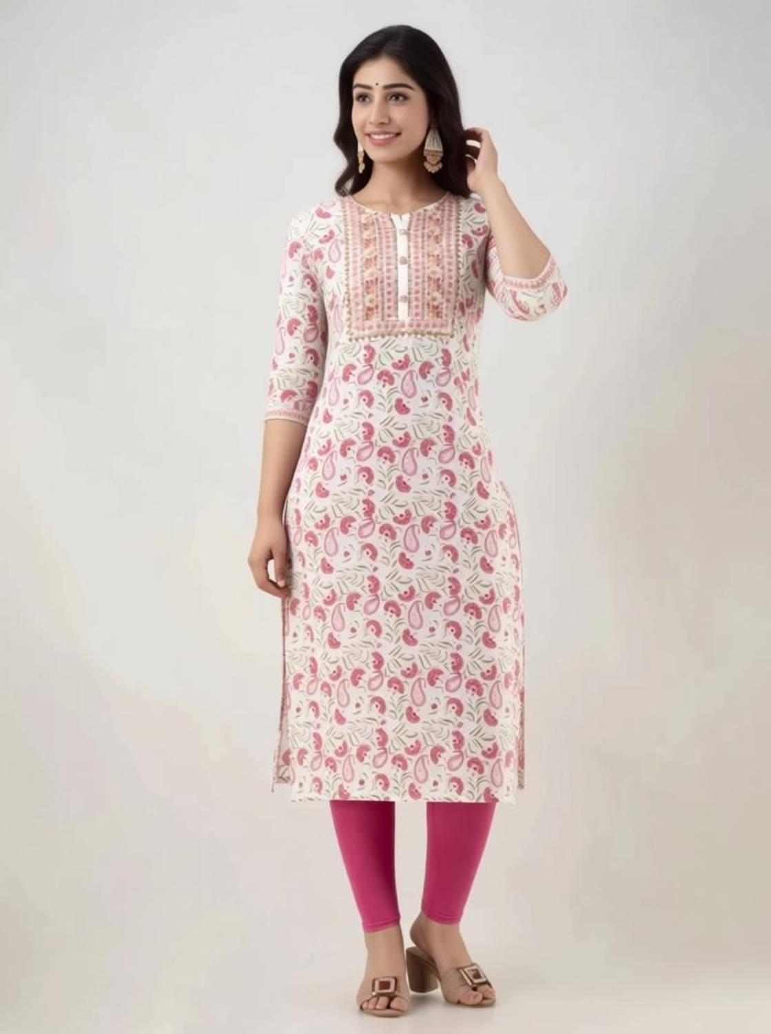 BAKNAD Women Floral Print A-line Kurta