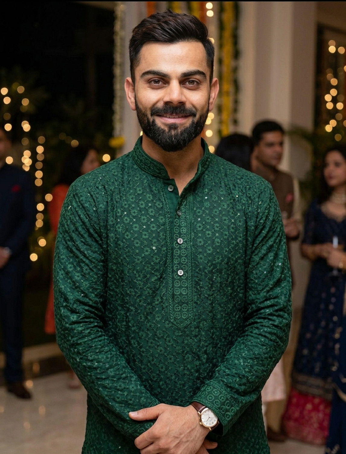 Image of TRIGUNA Embellished Viscose Rayon Straight Kurta for Men (Multicolor)
