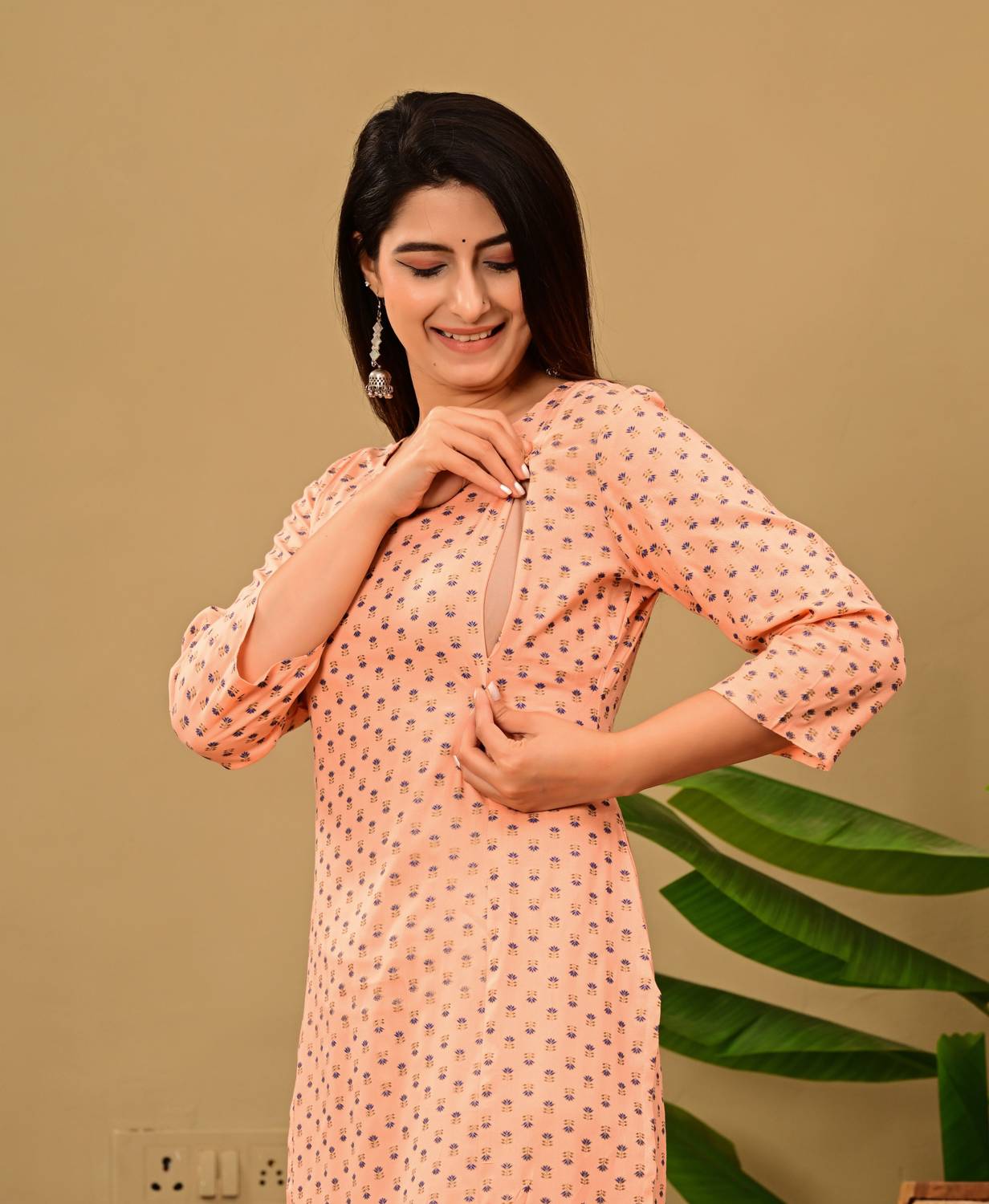 Radhe Fashion Women Printed Viscose Rayon Straight Kurta (Dark Bl