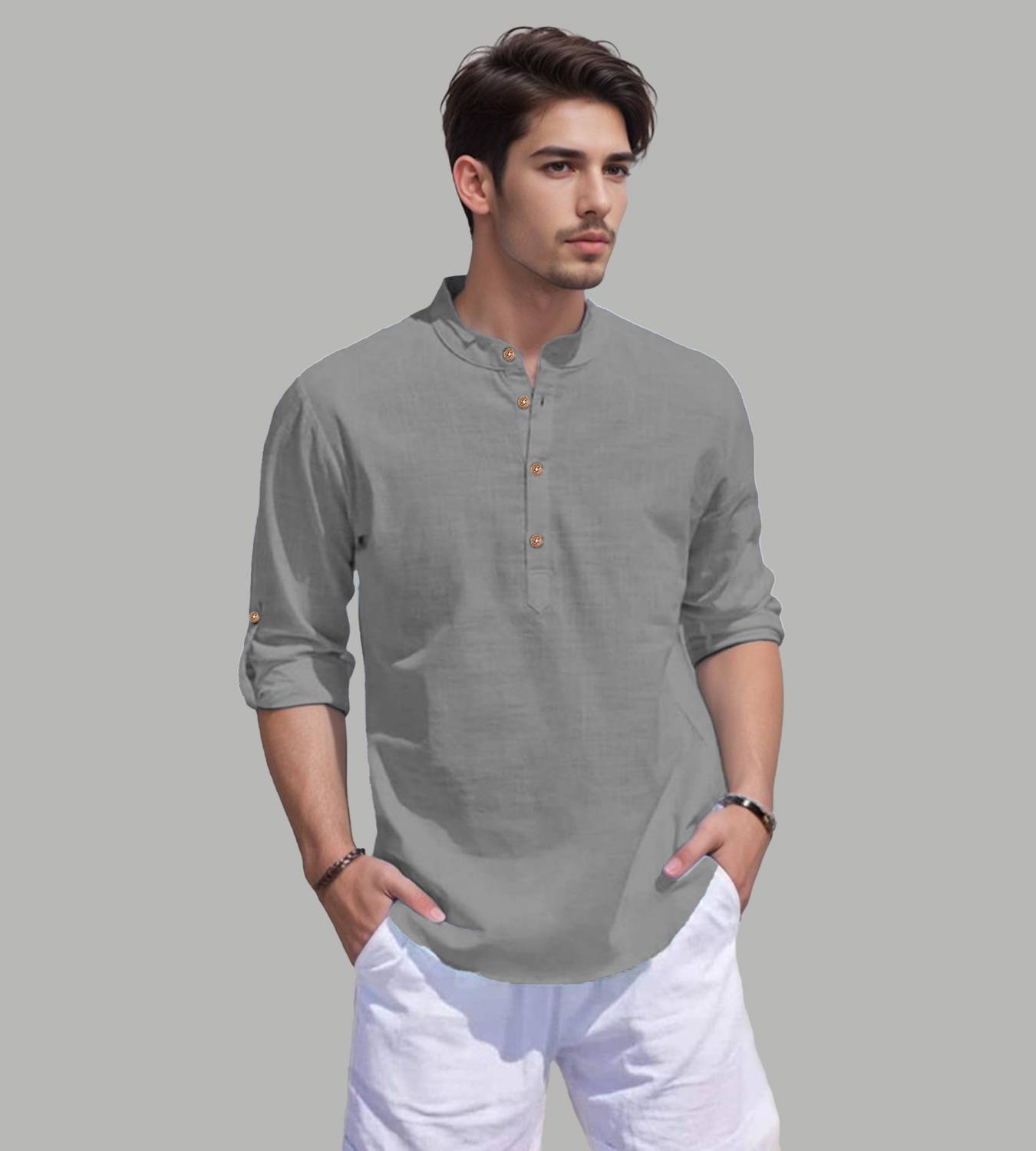 UNIFAV Men Solid Straight Kurta