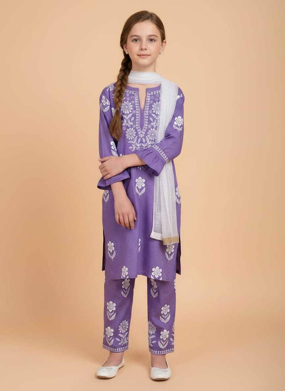 AKRA Girls Embroidered Straight Kurta