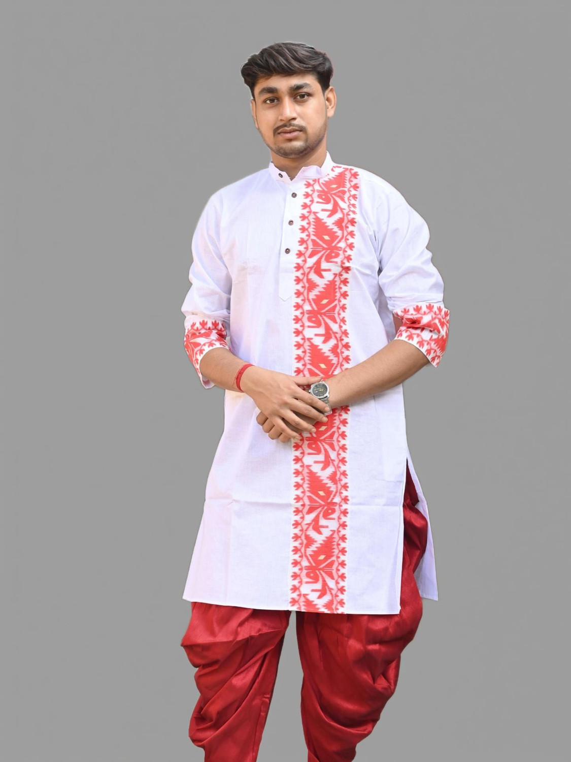 Image of Sumit online Men Self Design Straight Kurta