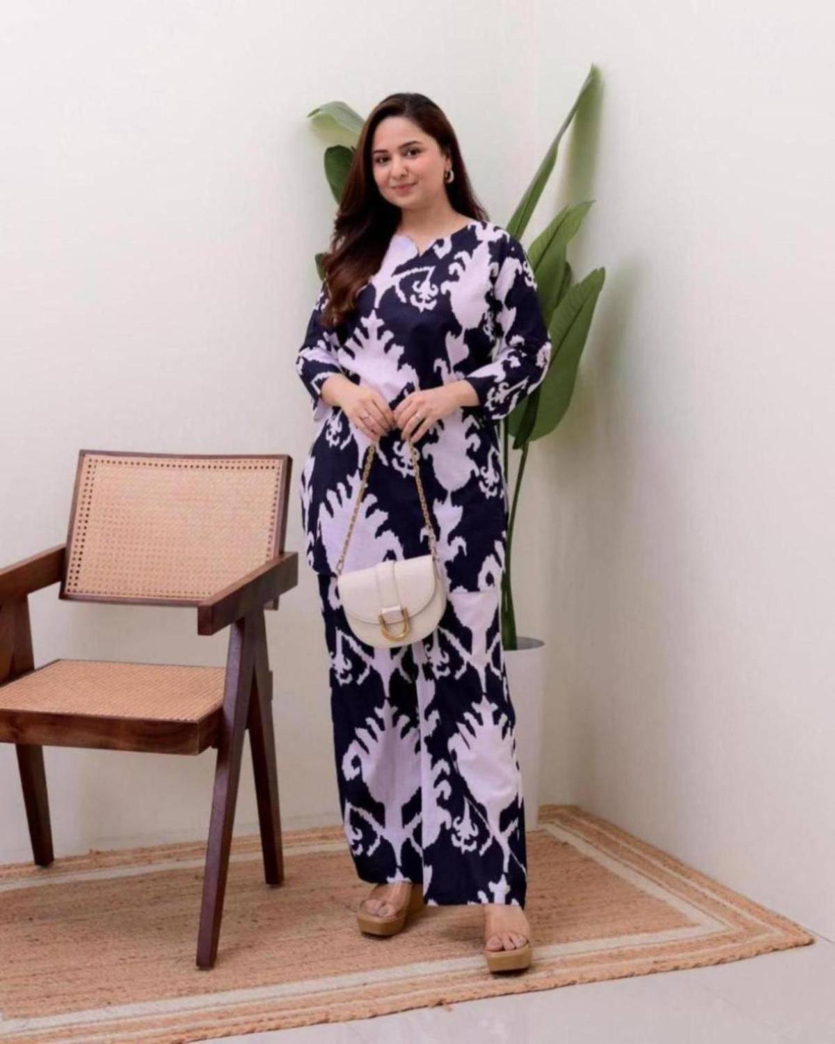 BAKNAD Women Printed, Self Design, Embroidered, Embellished Straight Kurta