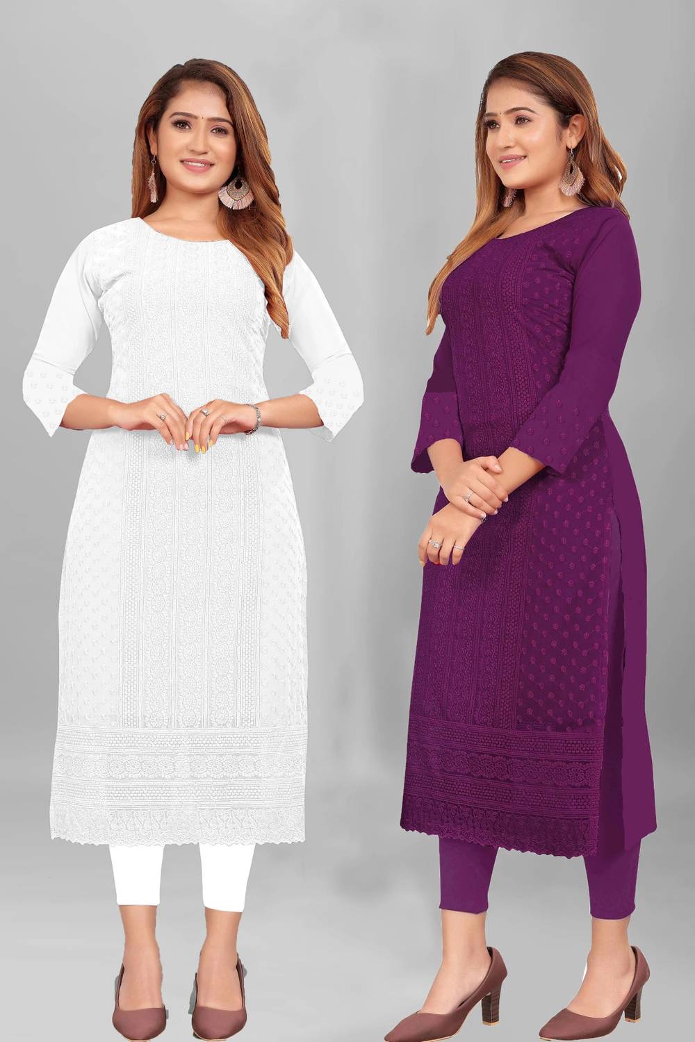 KAYRAAH Women Embroidered Straight Kurta