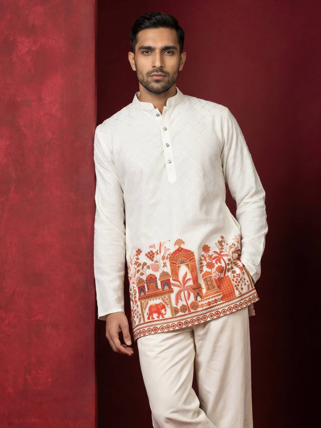ANOUK Printed Cotton Blend Straight Kurta - Image 1