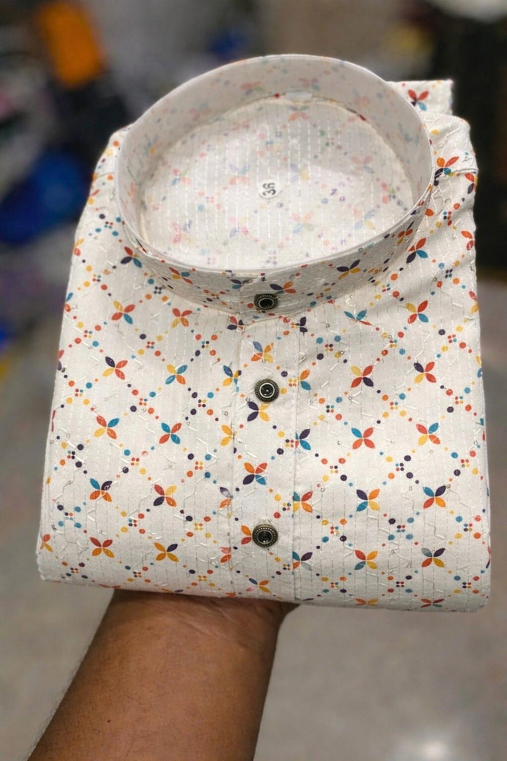 Image of Rainbow Cloths Men Printed Straight Kurta