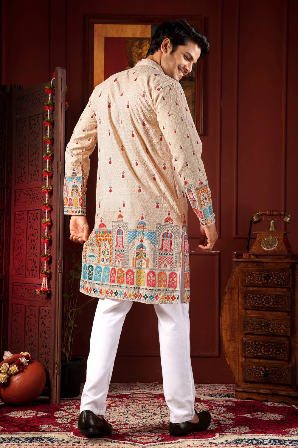 BBS Men Embroidered Straight Kurta - Image 2