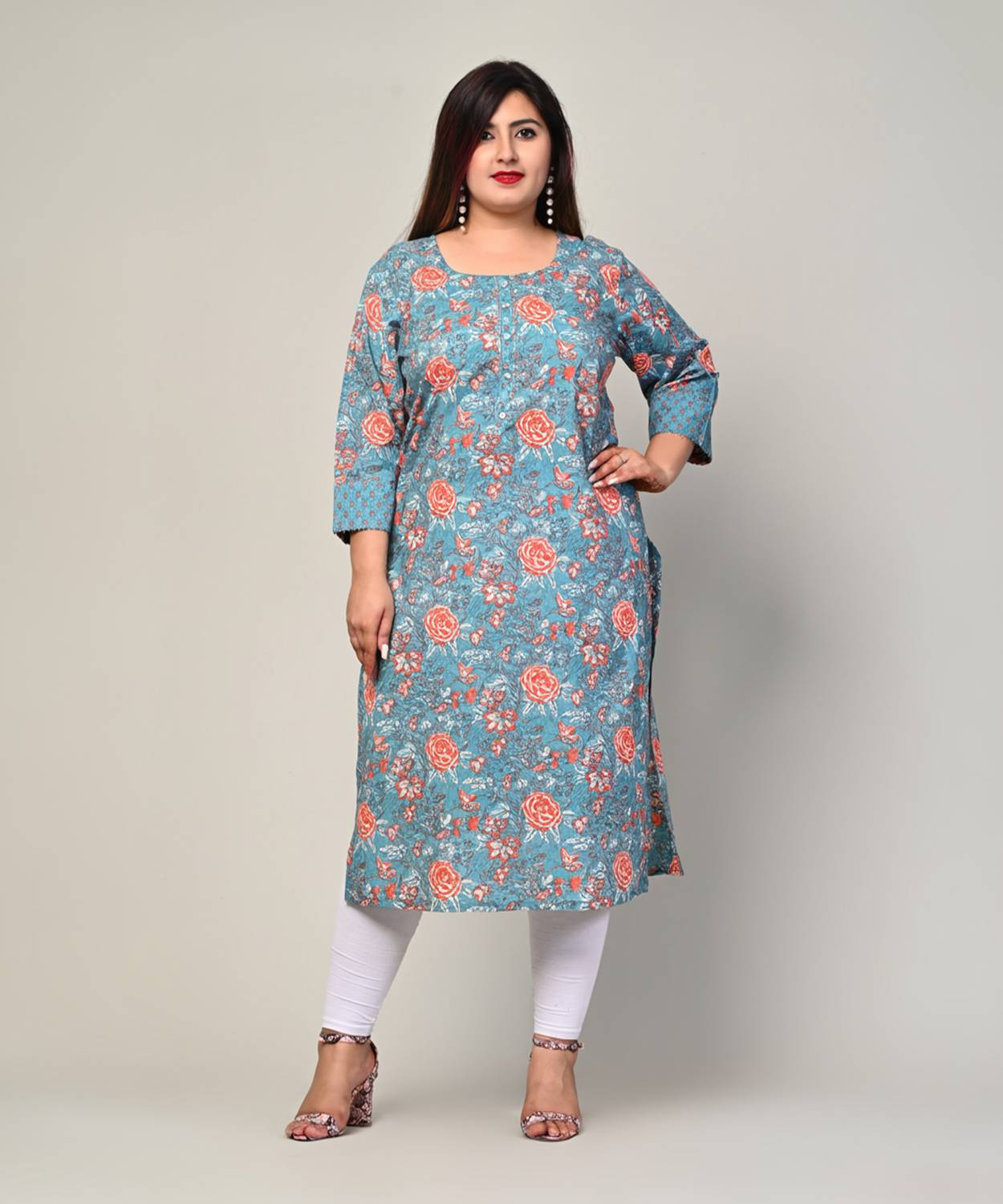 Swasti Women Printed Pure Cotton Straight Kurta (Multicolor)
