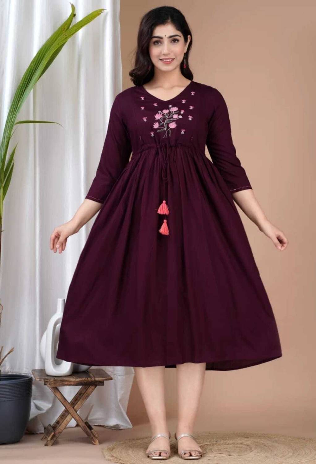 BNT Women Embroidered Gown Kurta