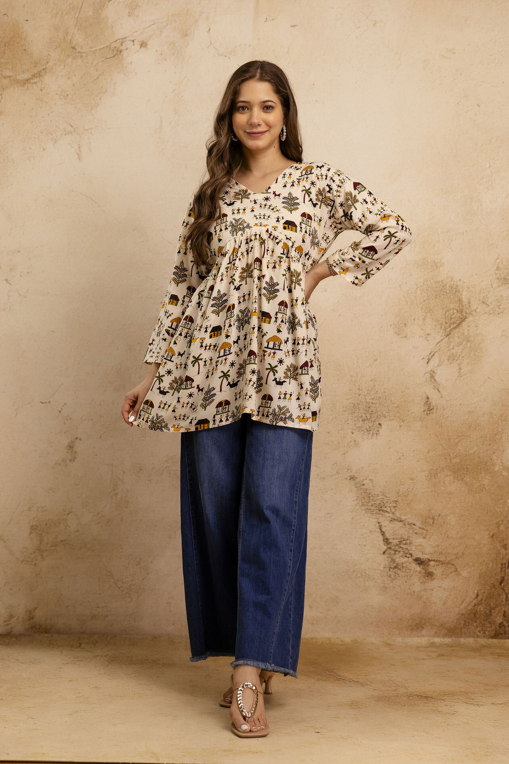 Image of Mialo fashion Women Printed Flared Kurta