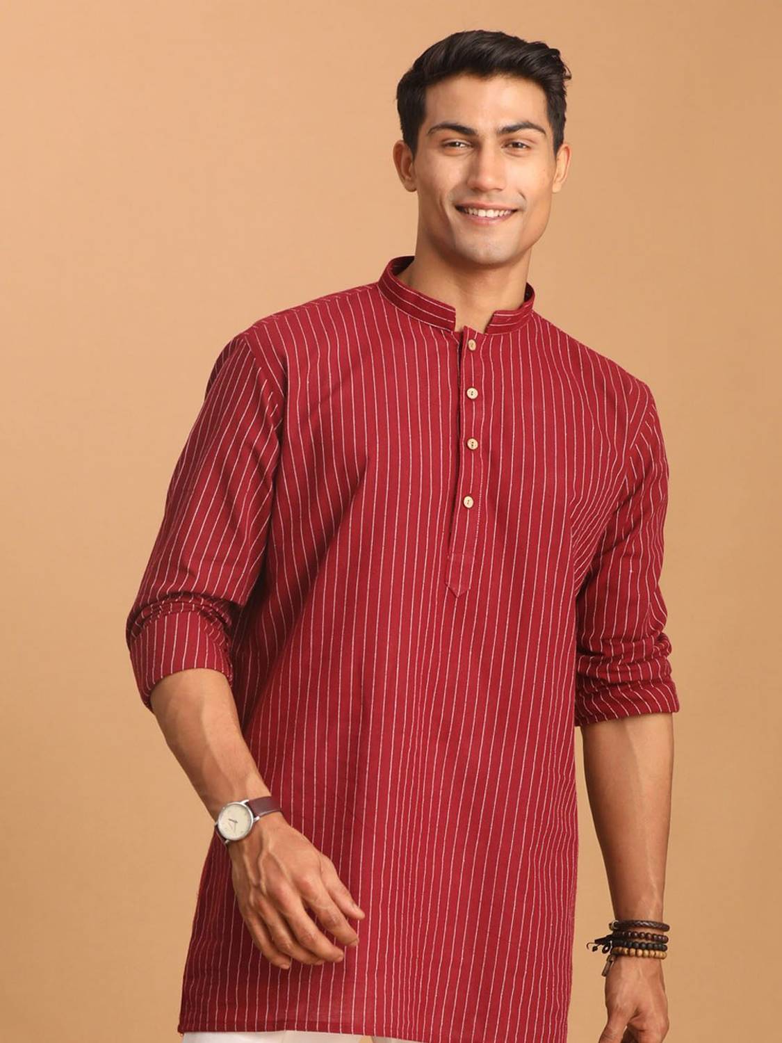Shvaas Men Striped Straight Kurta - Image 1