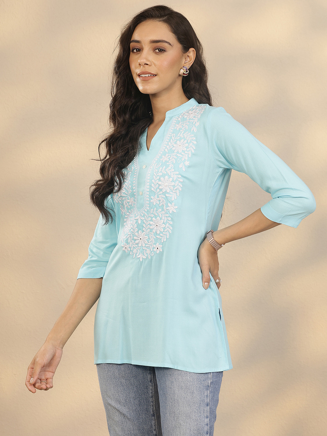 Image of LIBAS Women Embroidered Straight Kurta
