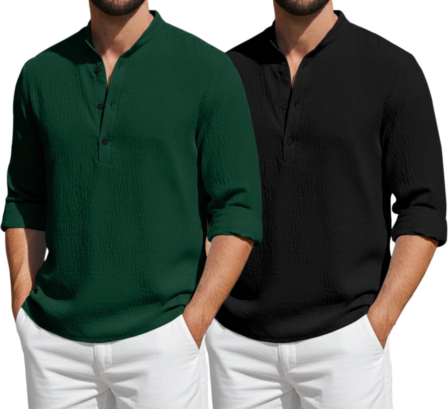 bellstone Pack of 2 Solid Cotton Blend Straight Kurta for Men