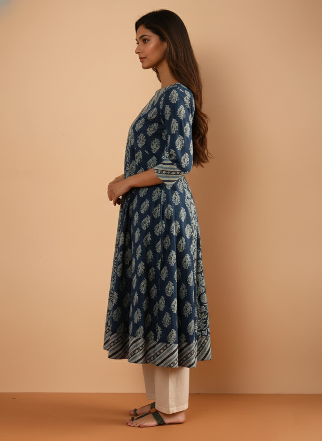 Image of GULMEHAK Women Printed Flared Kurta