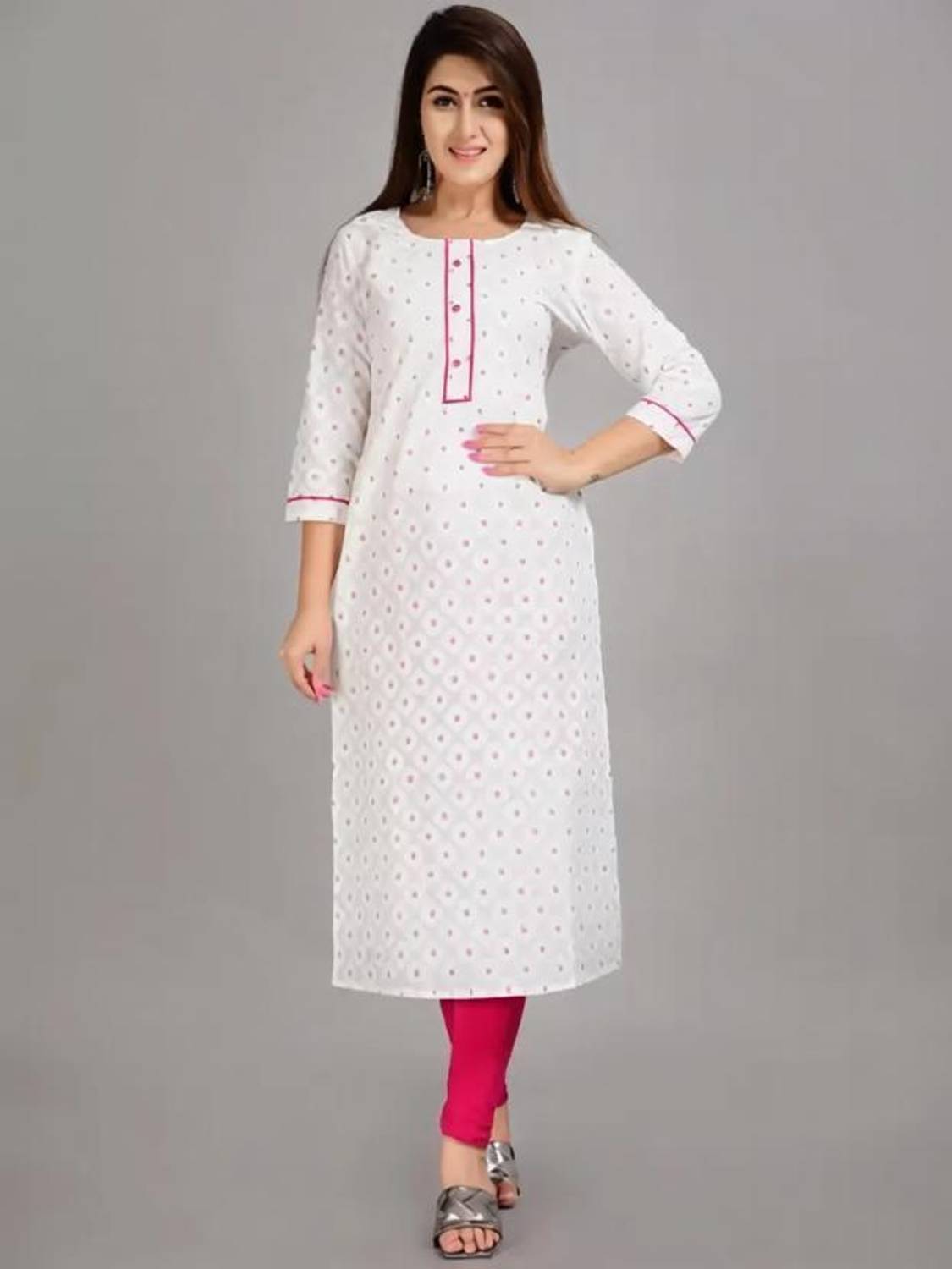 AARTI FASHION Women Geometric Print, Printed Straight Kurta