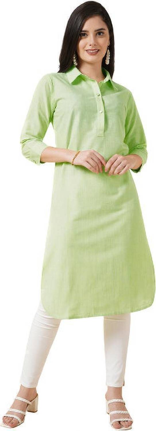 ANUSHIL Women Solid Straight Kurta