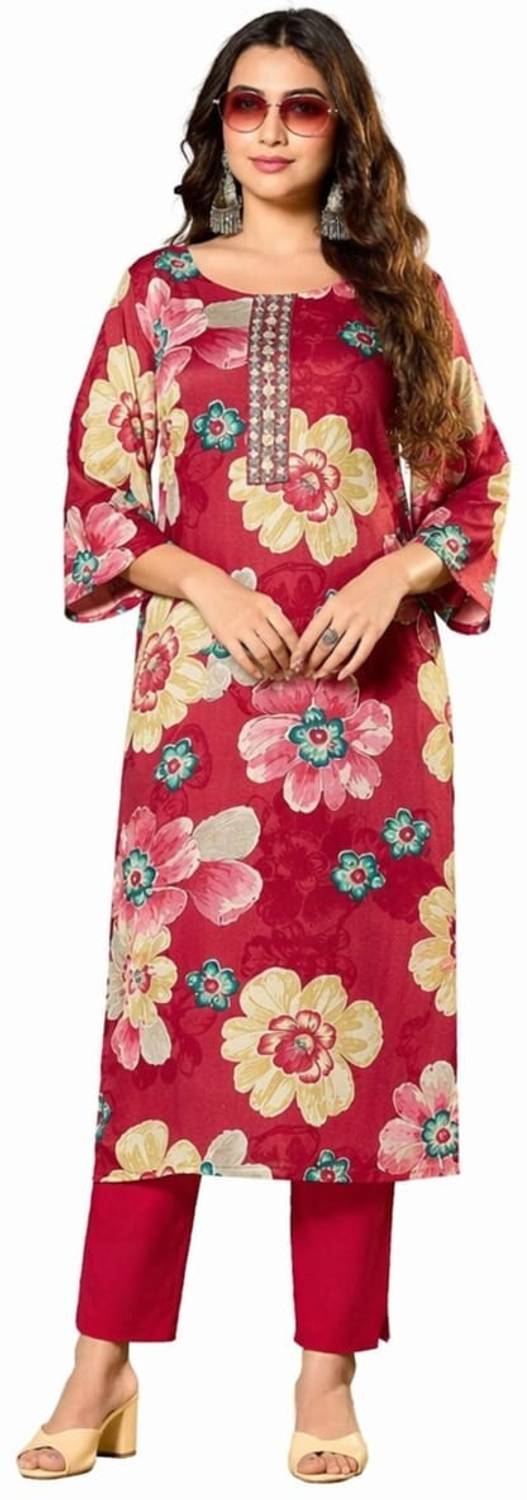 AAROHI CLOTHING Women Floral Print A-line Kurta