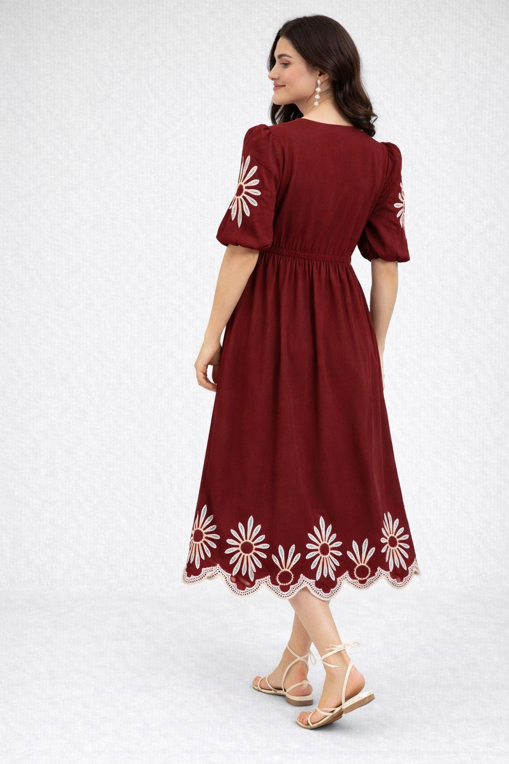 Image of tckty Women Embroidered, Embellished, Floral Print Straight Kurta