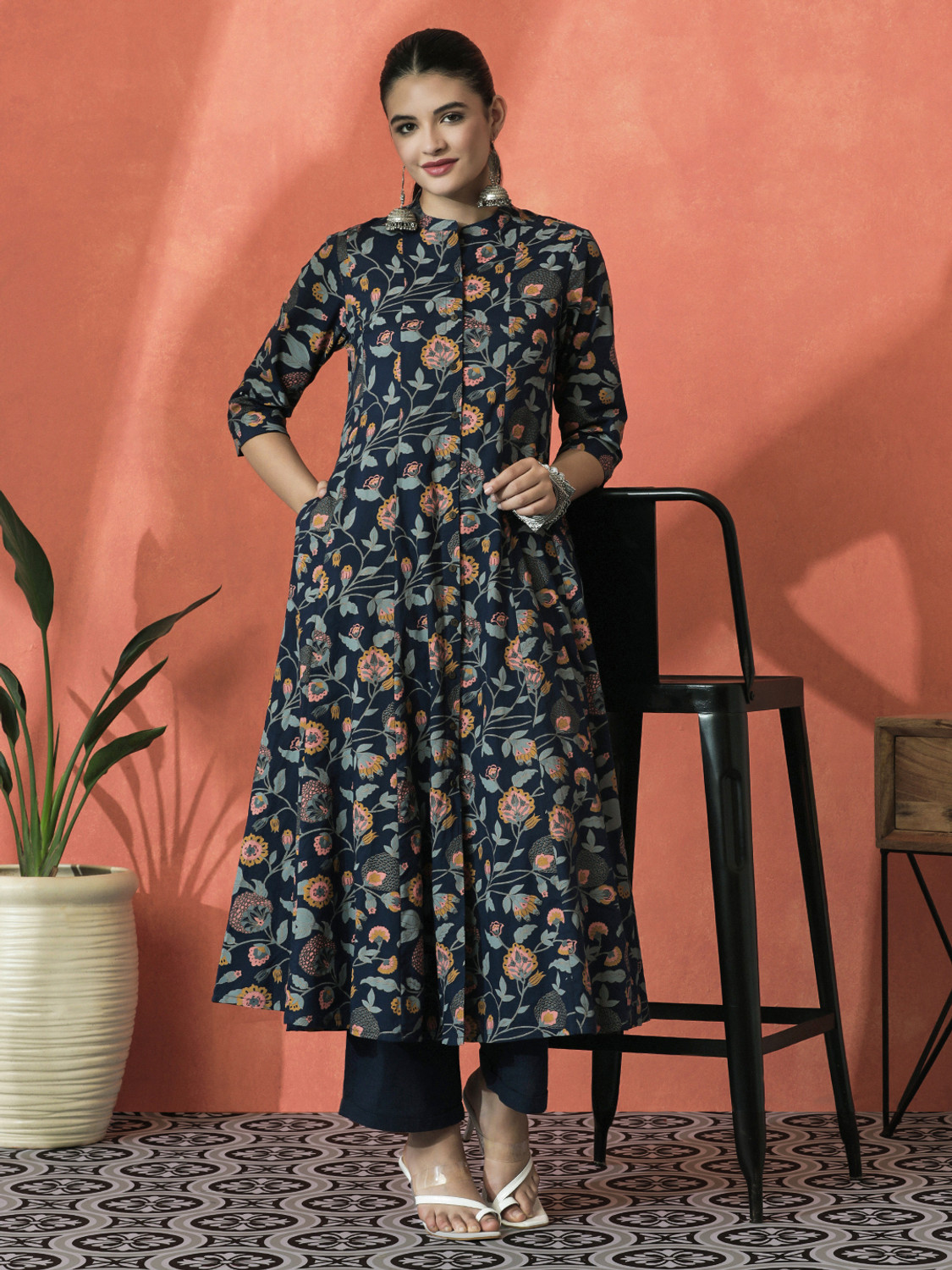 Sangria Women Printed A-line Kurta