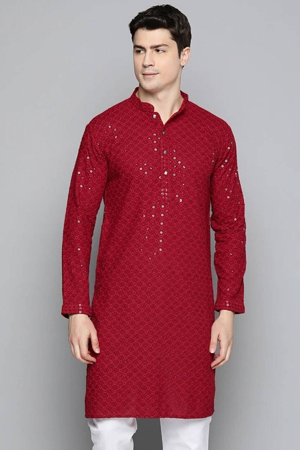 Kaashi Men Embellished Straight Kurta - Image 1