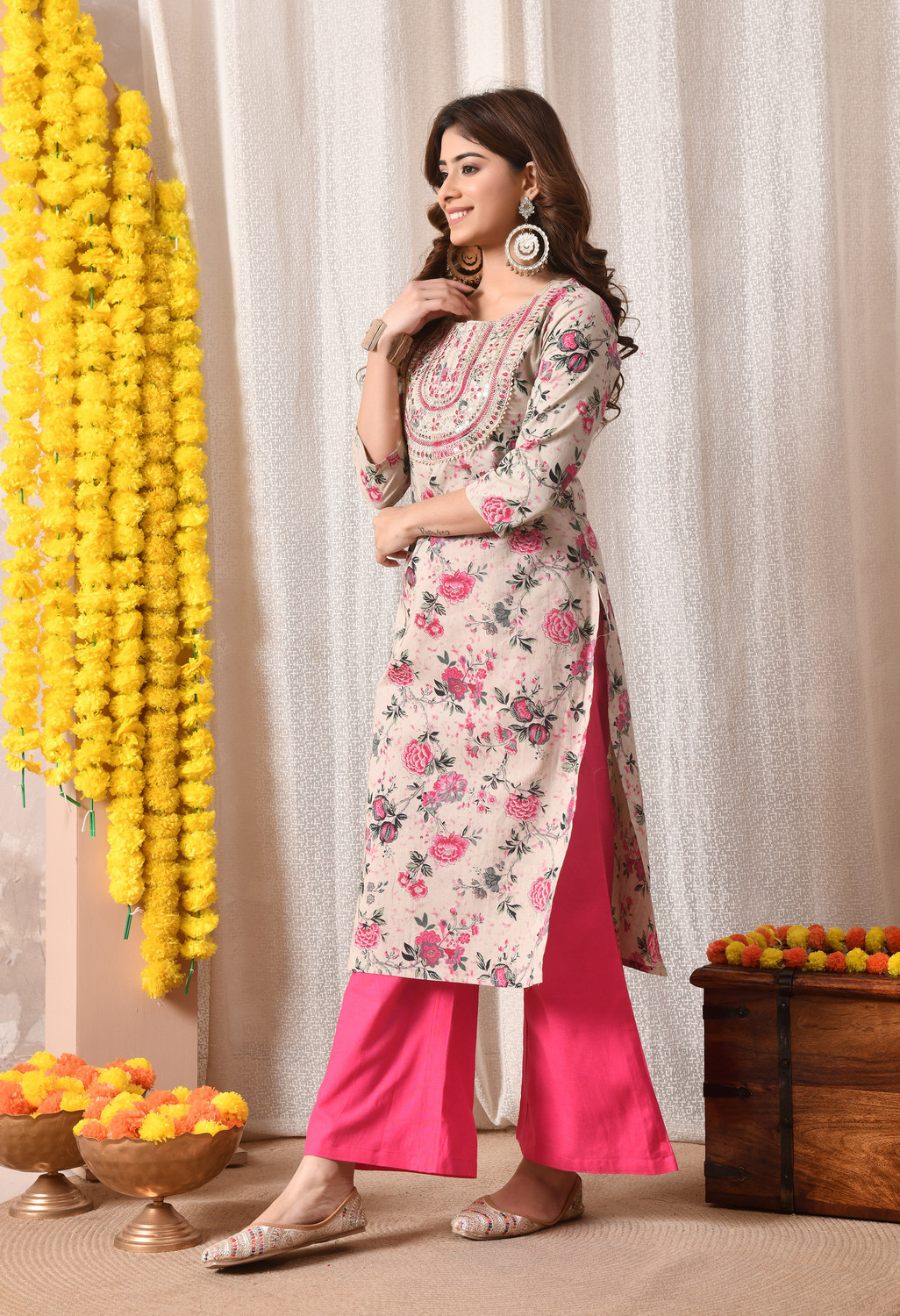 Image of BKApparels Women Embroidered Straight Kurta