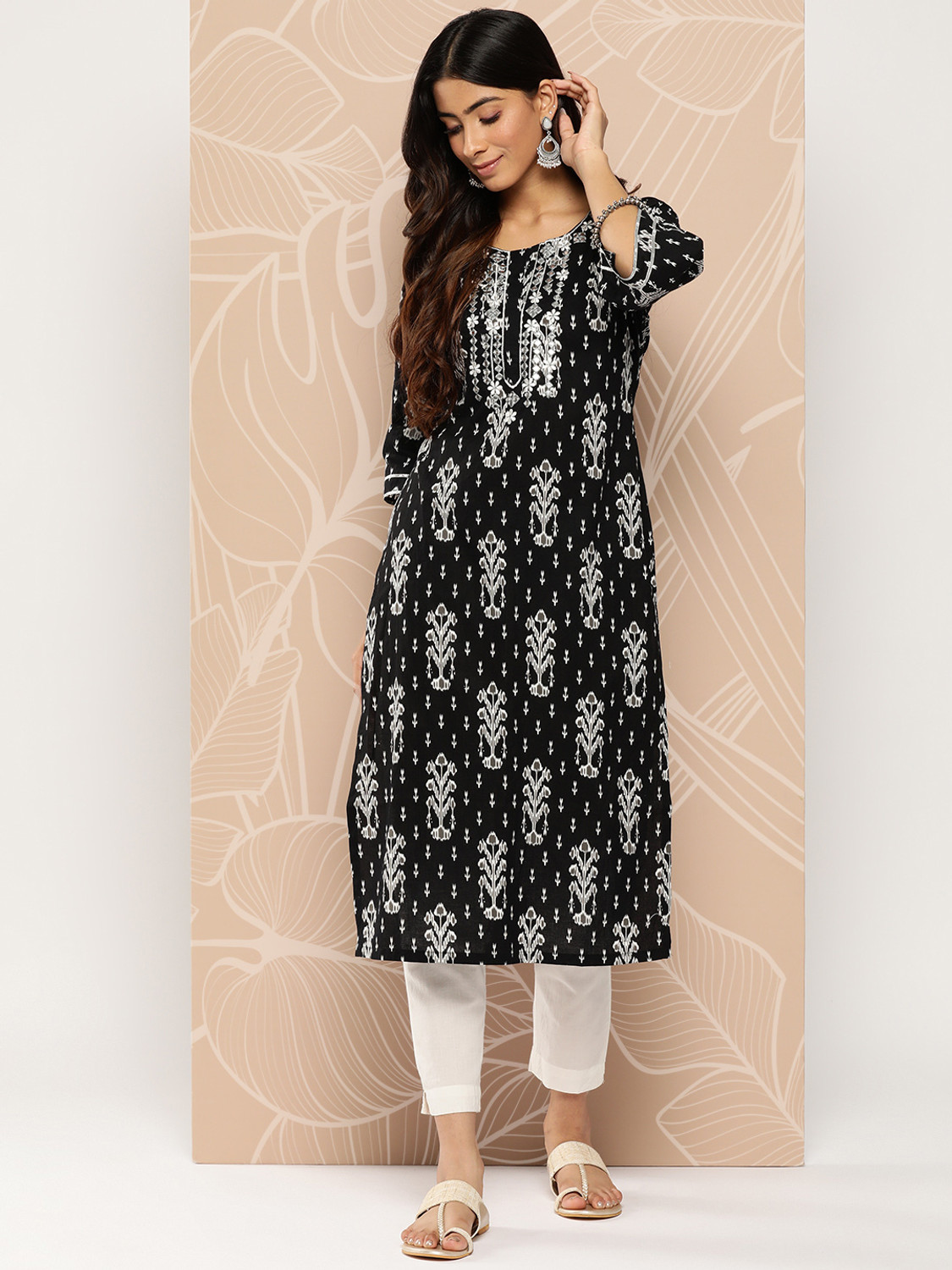 Image of LIBAS Women Embellished Straight Kurta