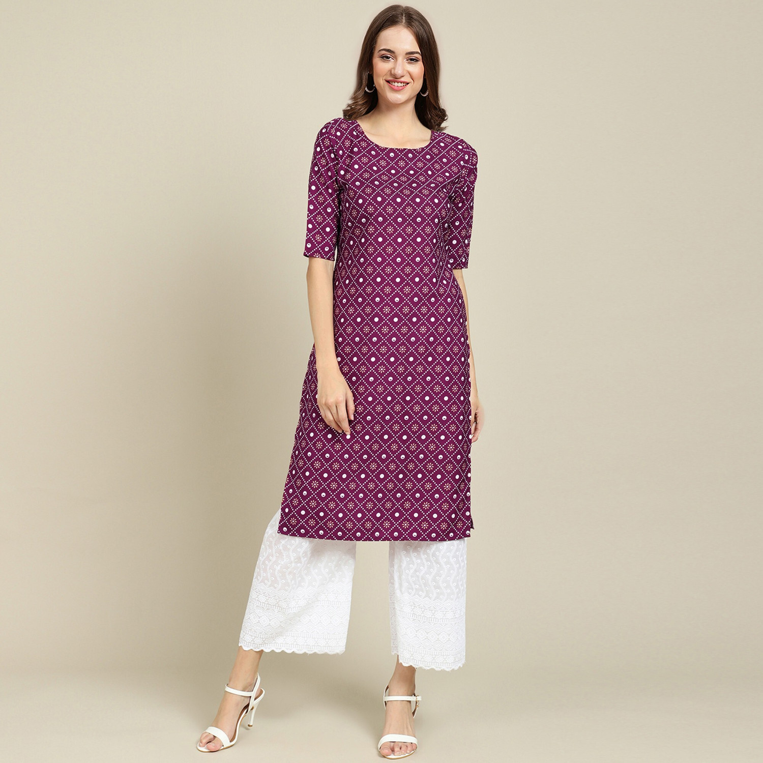 Image of EthnicBasket Women Printed Straight Kurta