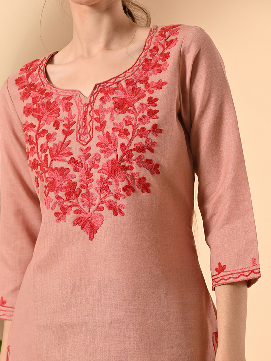 Image of Akshatani Women Embroidered Straight Kurta
