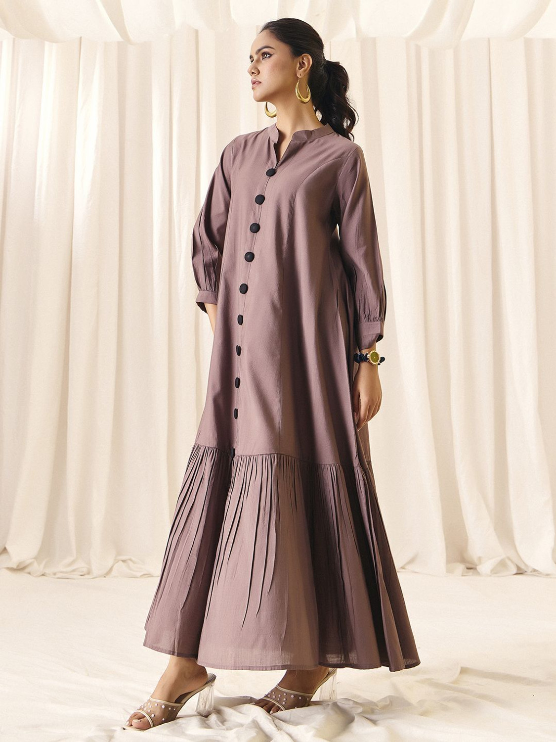 Image of Madhuram Women Solid Gown Kurta