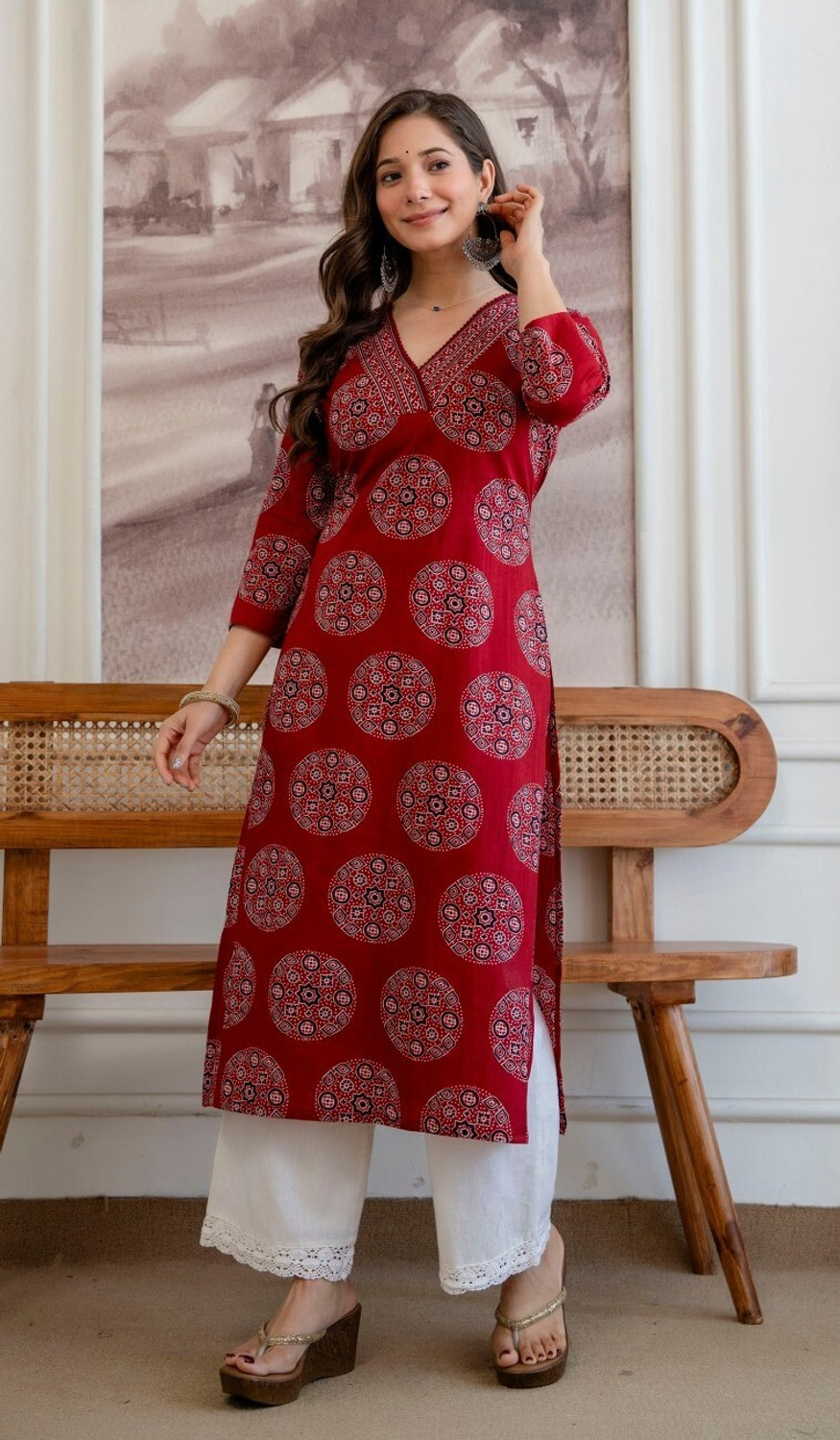 Image of Angira Jaipur Women Printed A-line Kurta
