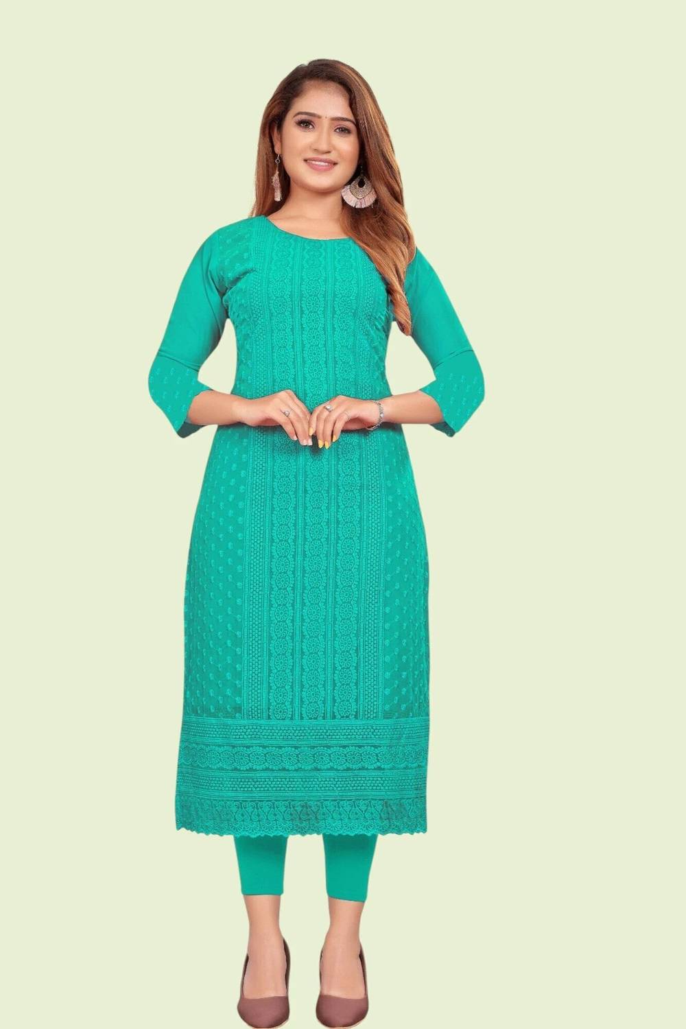KAYRAAH Women Embroidered Straight Kurta