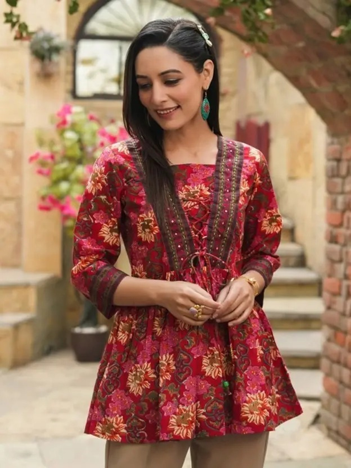 Image of PR SMART Women Printed Flared Kurta