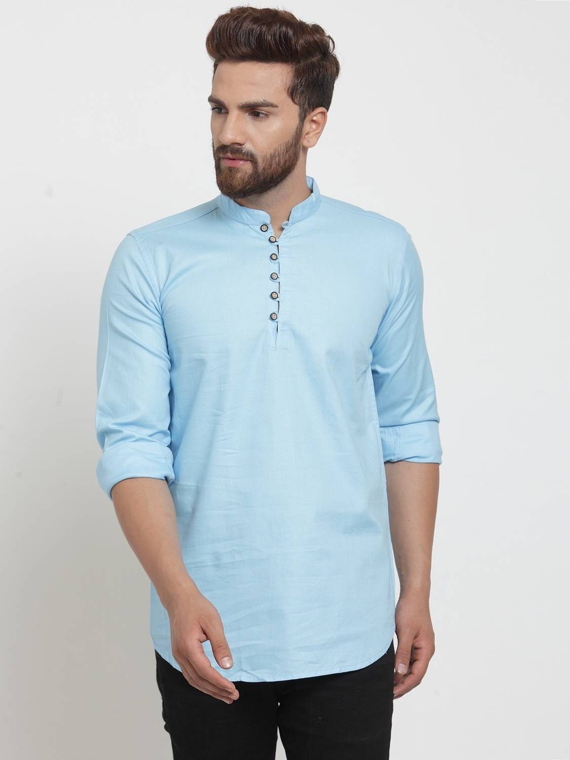 WearCulture Men Solid Straight Kurta