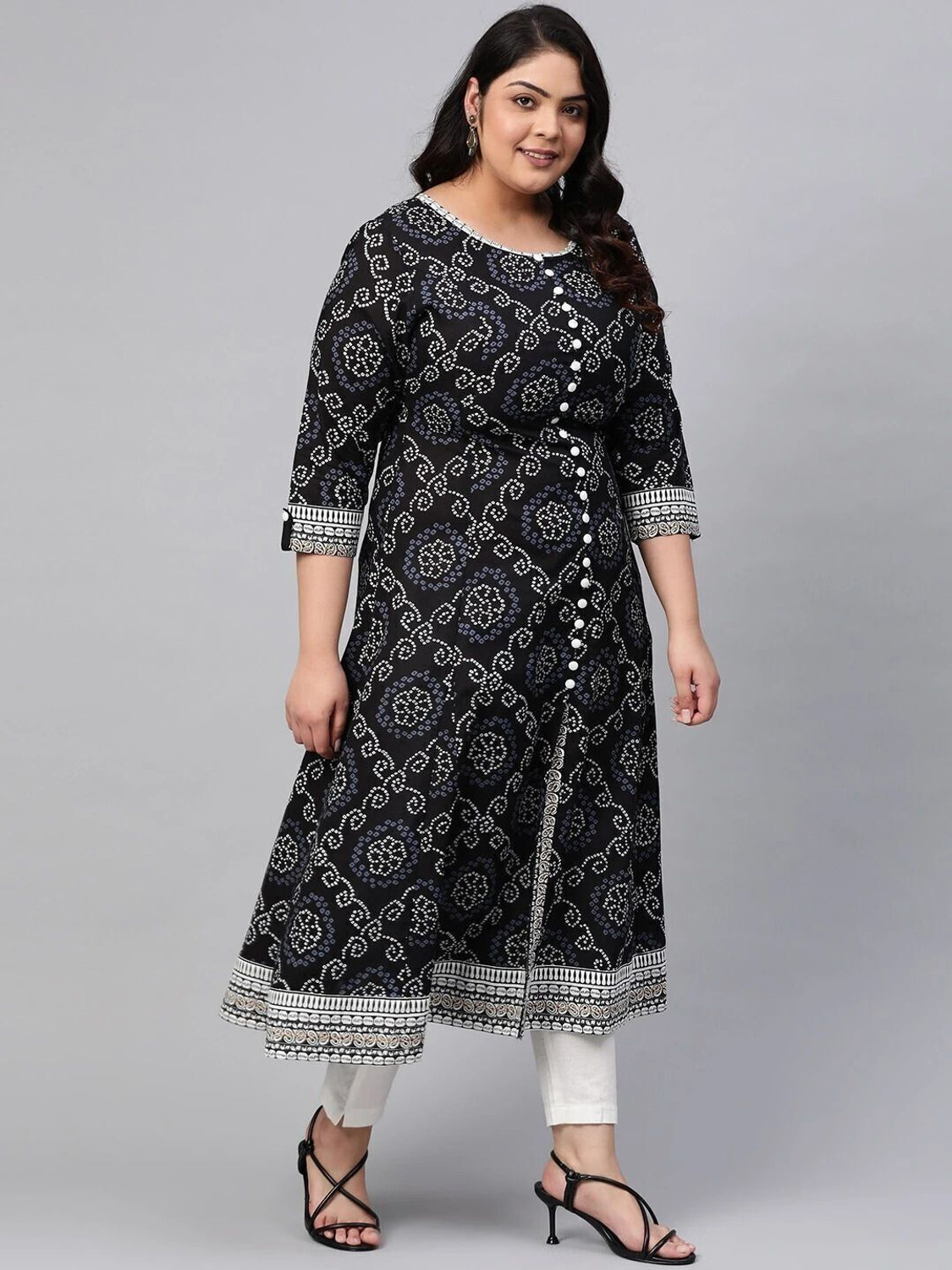 Image of Yash Gallery Women Printed Anarkali Kurta