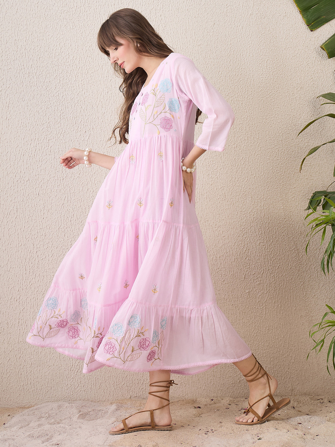 Image of Indo Era Women Floral Print Anarkali Kurta