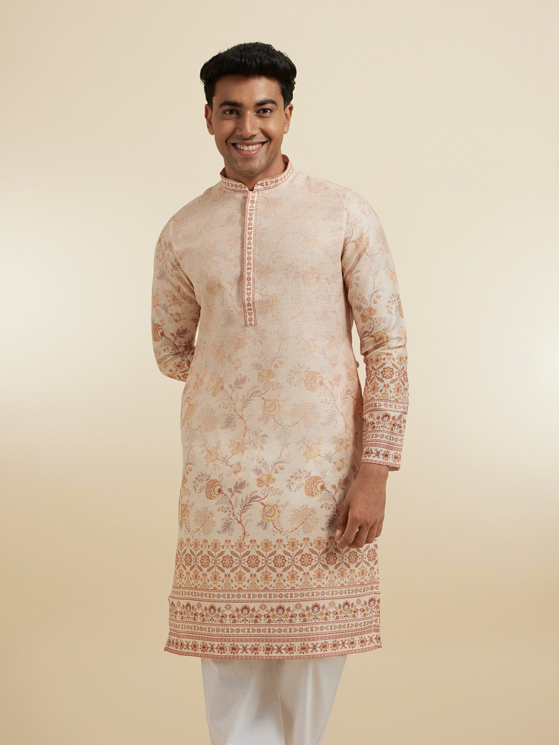 Image of DIWAS by Manyavar Men Printed Straight Kurta