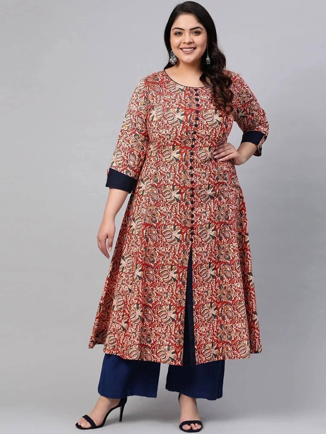 Yash Gallery Women Printed Pure Cotton Anarkali Kurta (Multicolor
