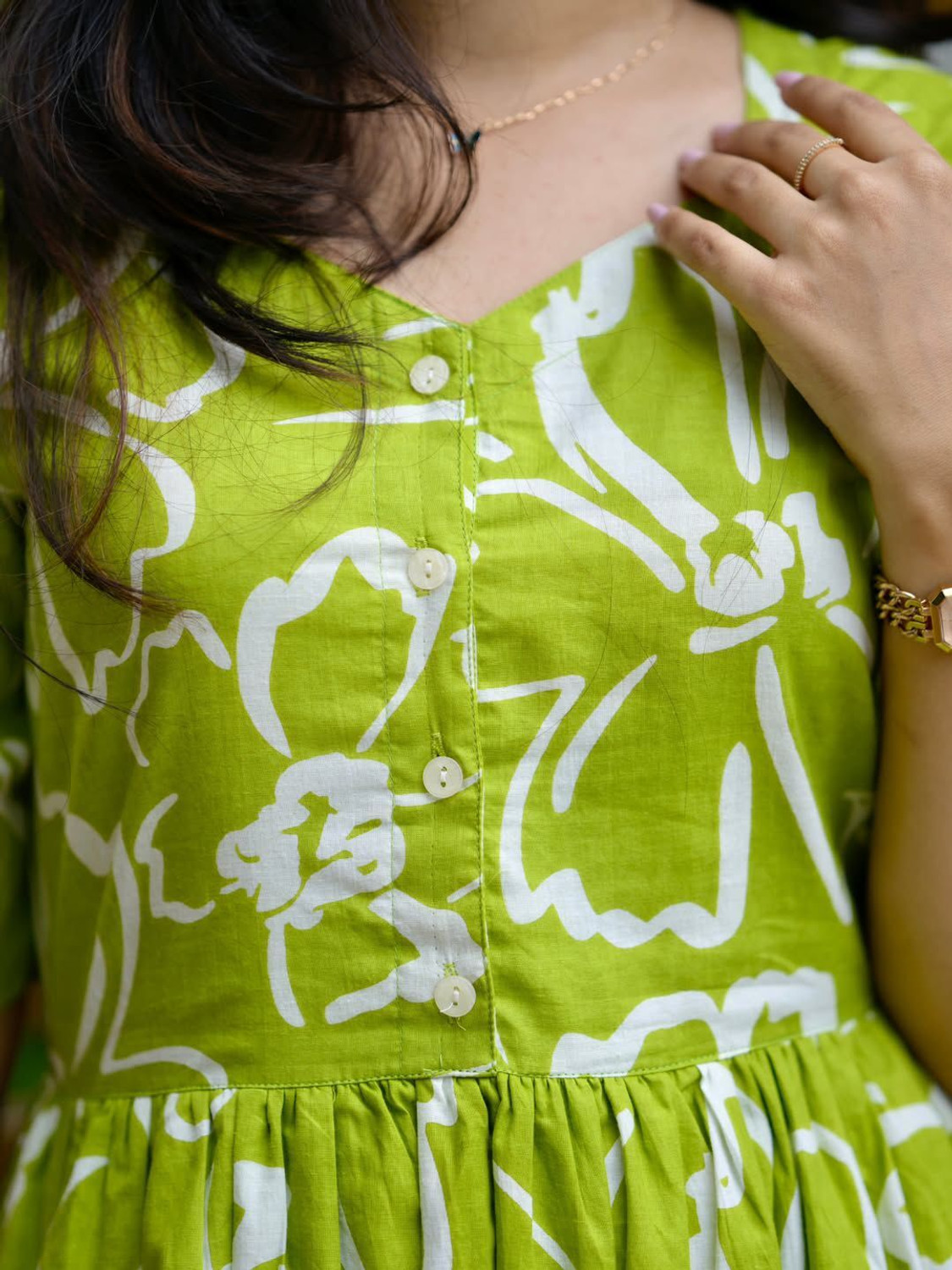 Image of AURIPRX FASHION Women Fit and Flare Green Midi /Calf Length Dress