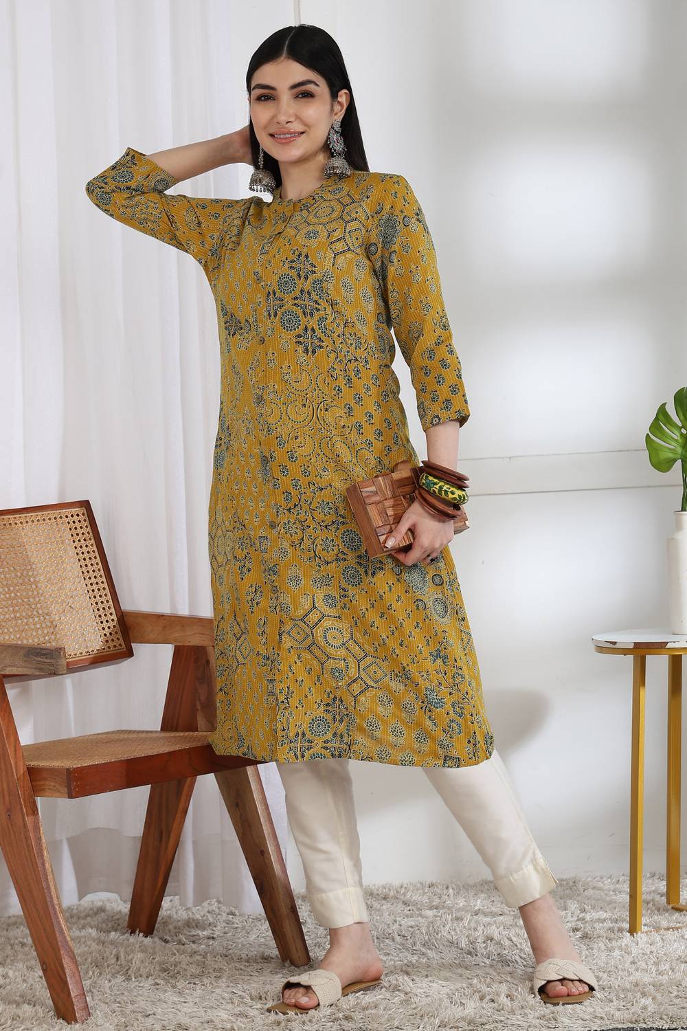 MIRCHI FASHION Women Printed, Floral Print, Embroidered Pure Cott