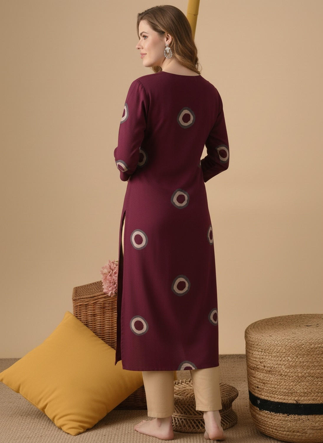 Image of Surhi Women Printed, Embellished Straight Kurta