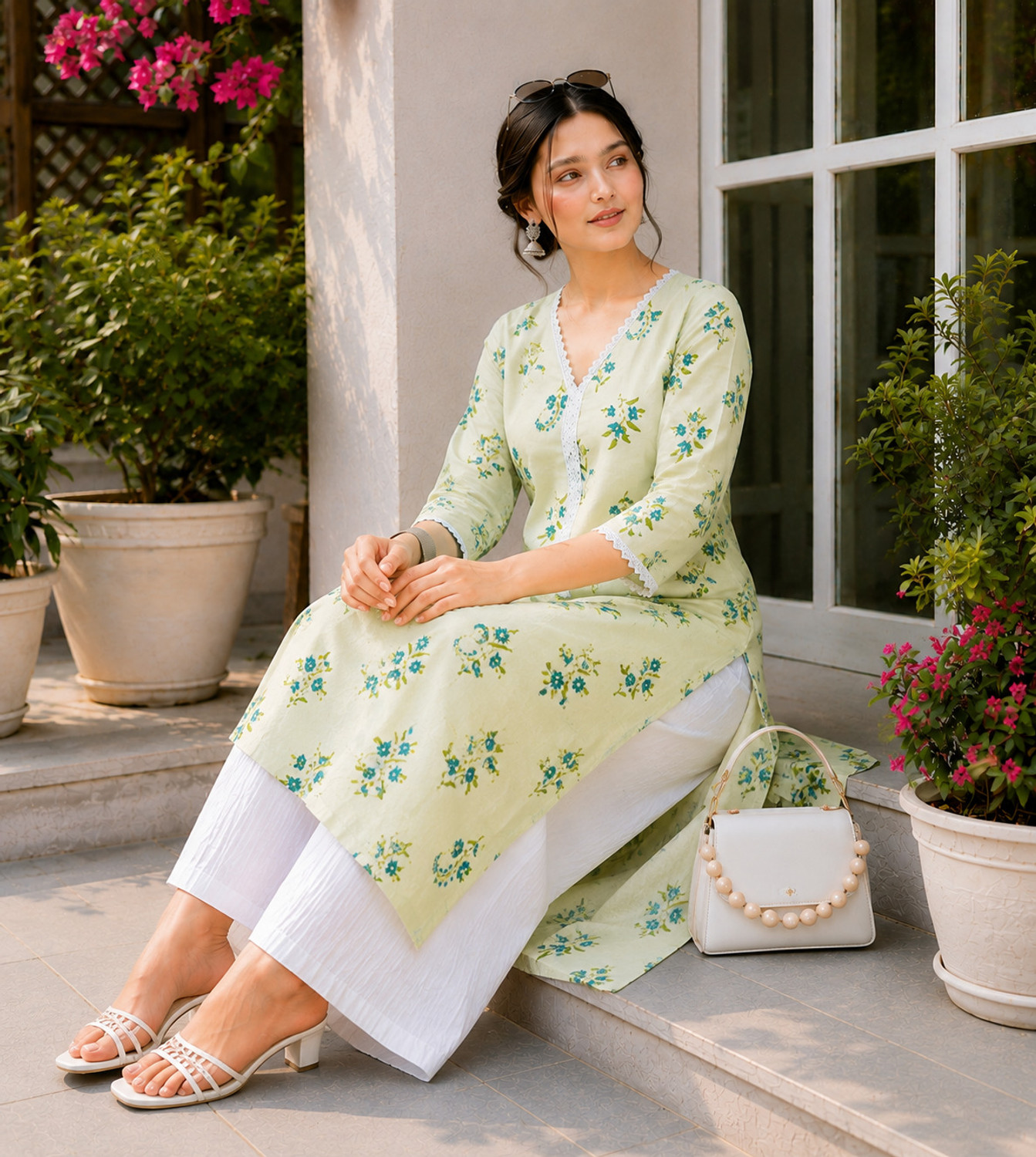 Image of Fyunl Women Printed Straight Kurta