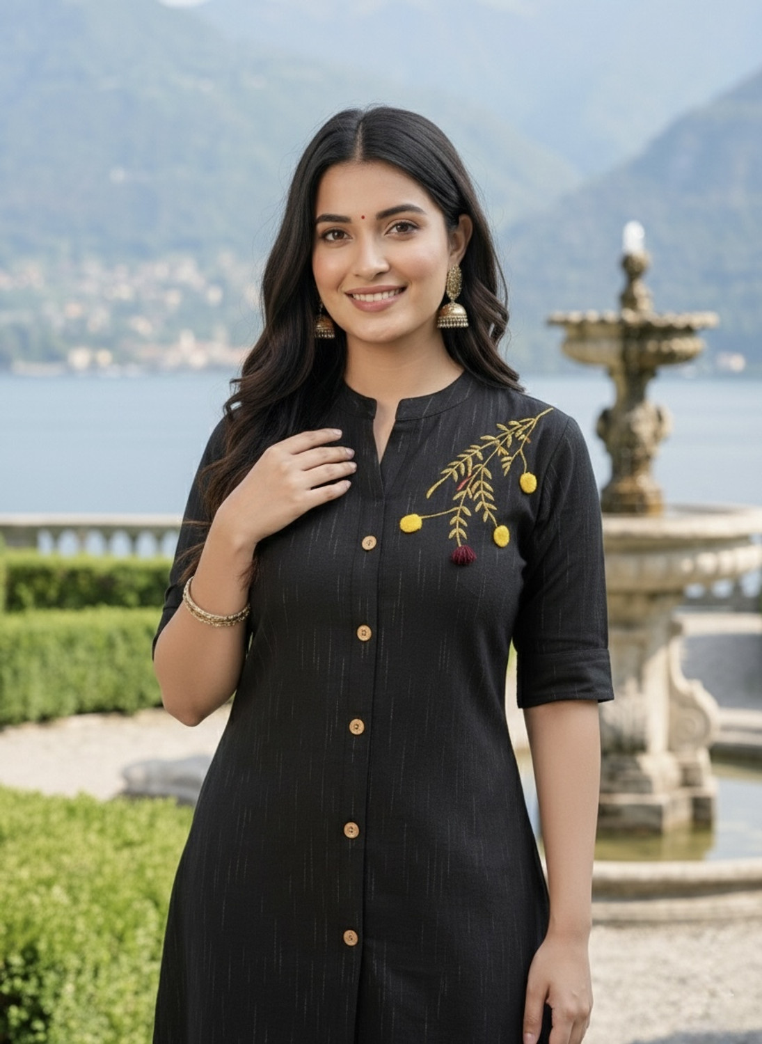 Image of WRADAH Women Embroidered A-line Kurta