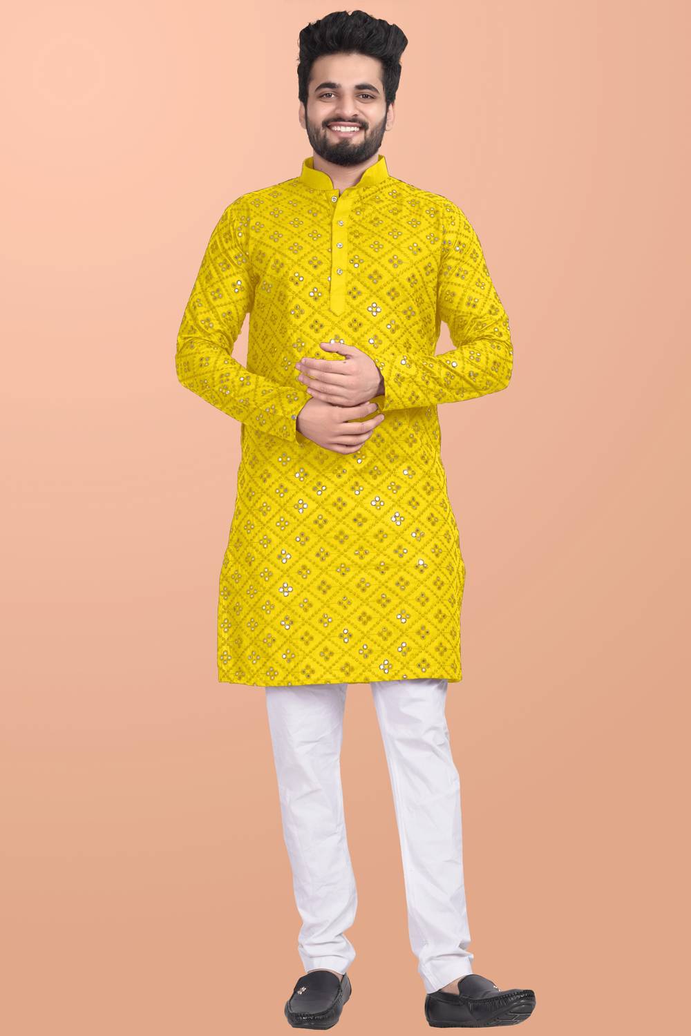 BYTER Men Embellished Straight Kurta