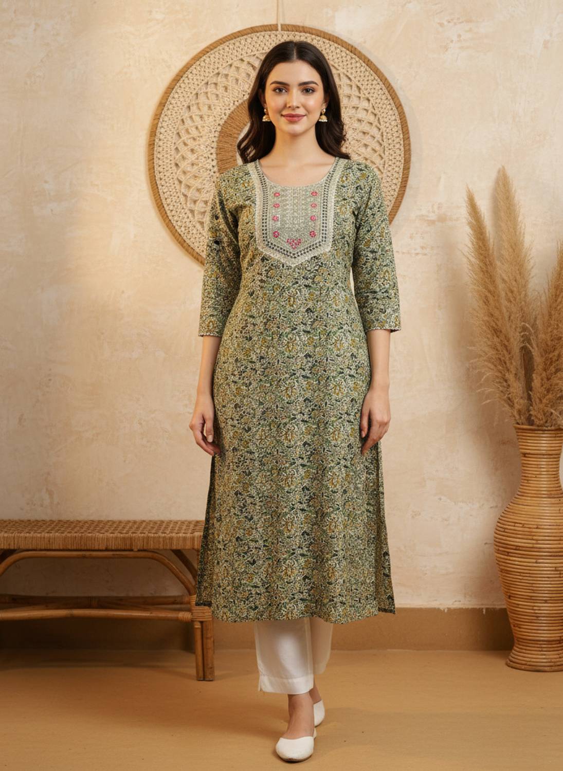 Banwaree Women Printed Anarkali Kurta