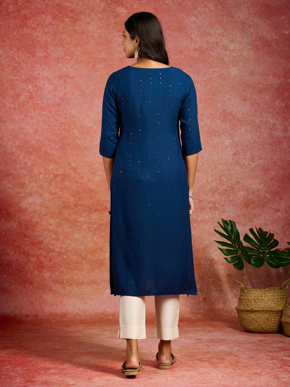 Image of LIBAS Women Embellished Straight Kurta