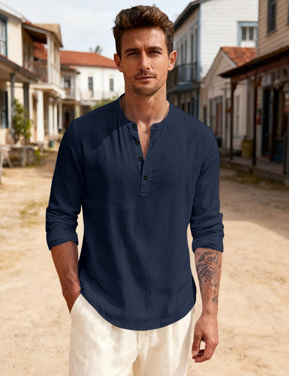 Image of ZARTHA Men Self Design A-line Kurta