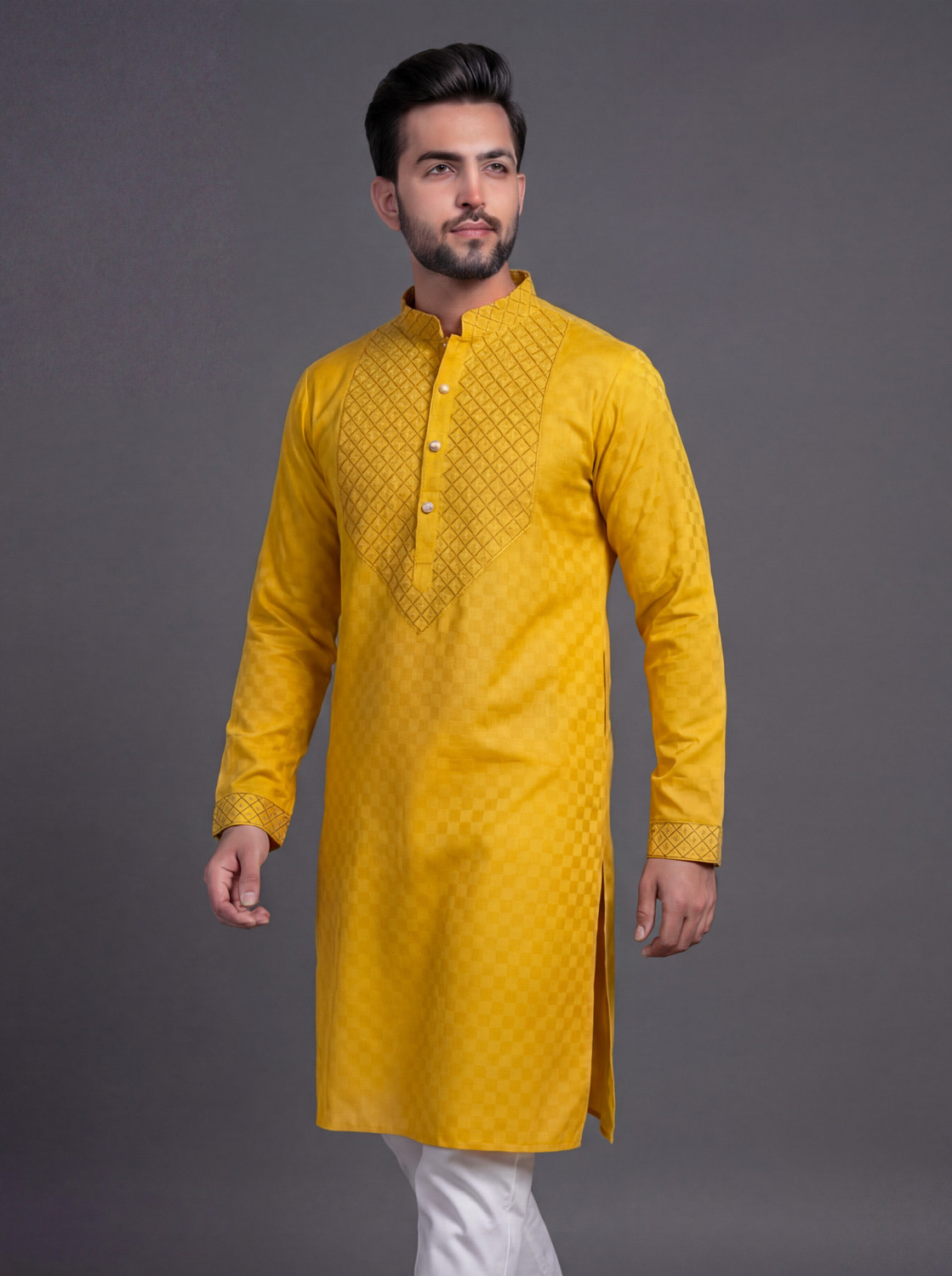 Image of Tibra Collection Men Embroidered Straight Kurta