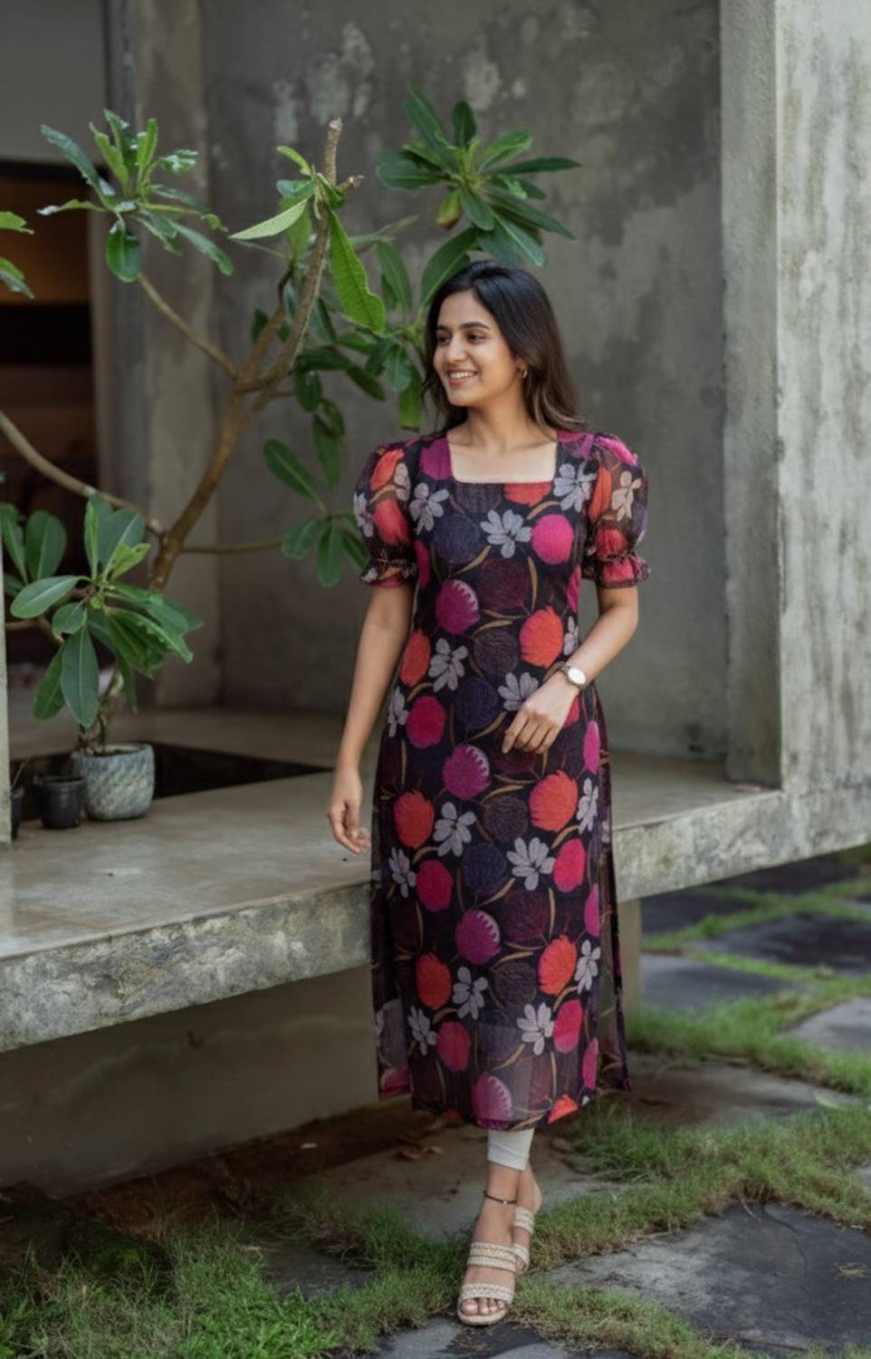 Byaara Women Floral Print, Printed Straight Kurta