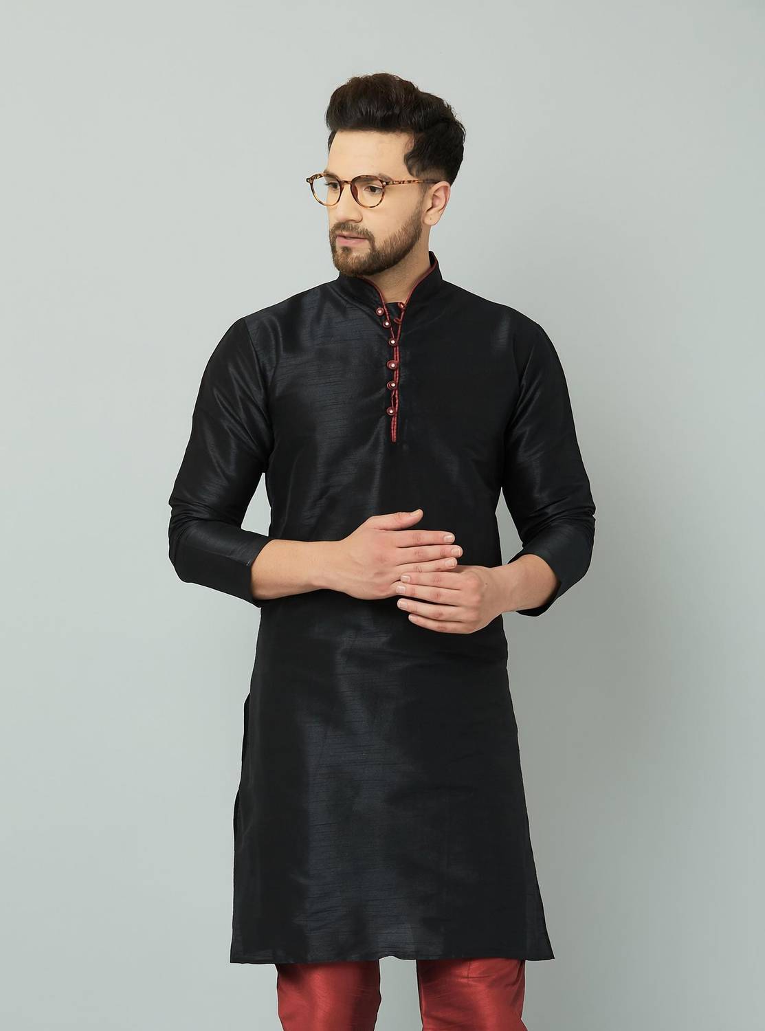 LEMONX Men Solid Straight Kurta