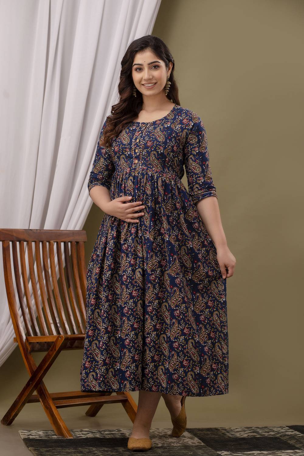 BHATRAS Women Printed Viscose Rayon Anarkali Kurta (Multicolor)